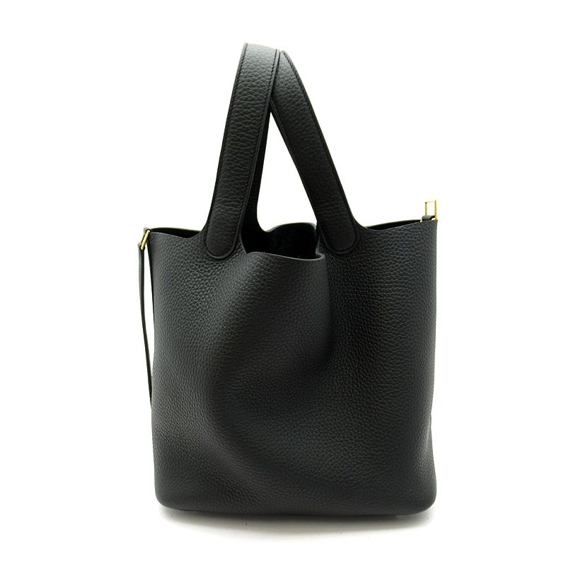 Hermes Picotin Lock MM Taurillon Clemence Handbag Noir — view 4