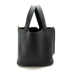 Hermes Picotin Lock MM Taurillon Clemence Handbag Noir