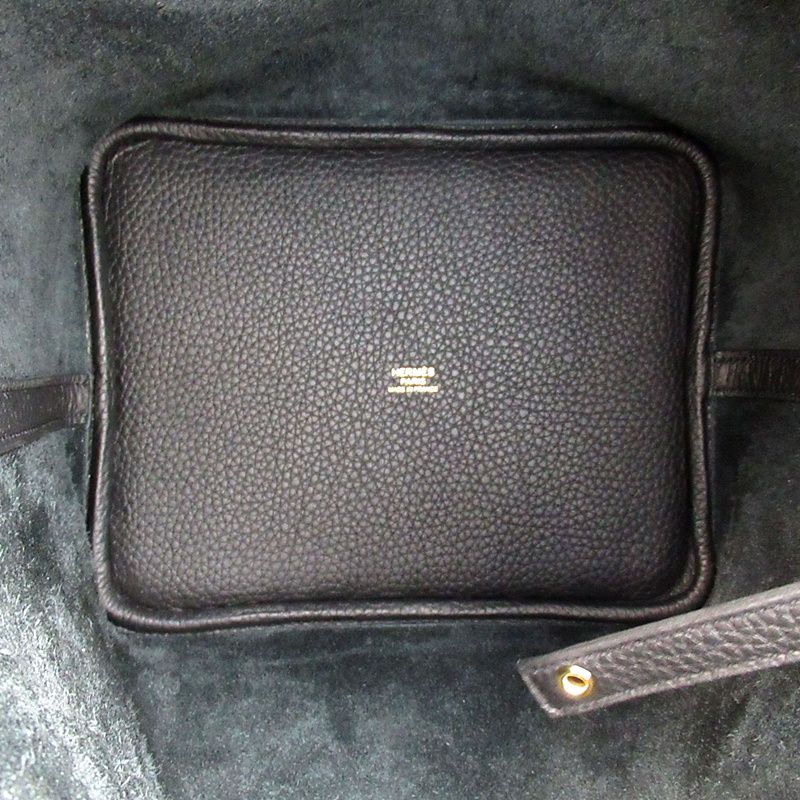 Hermes Picotin Lock MM Taurillon Clemence Handbag Noir — view 7