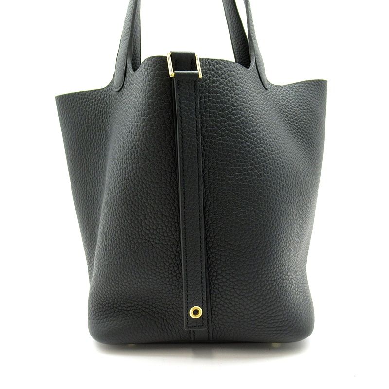 Hermes Picotin Lock MM Taurillon Clemence Handbag Noir — view 3