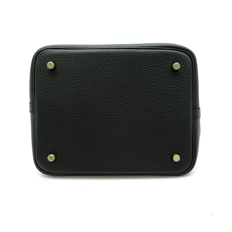 Hermes Picotin Lock MM Taurillon Clemence Handbag Noir — view 6