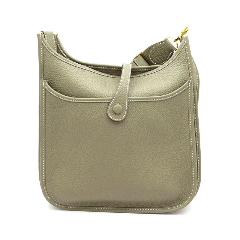 Hermes Evelyne 3 PM Taurillon Clemence Shoulder Bag Etoupe — view 3
