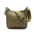 Hermes Evelyne 3 PM Taurillon Clemence Shoulder Bag Etoupe