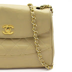 Chanel Chain Shoulder Bag Lambskin Beige — view 2