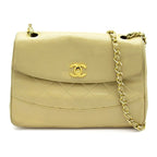 Chanel Chain Shoulder Bag Lambskin Beige