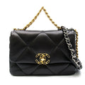Chanel 19 Flap Chain Shoulder Bag Lambskin Black