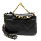 Chanel 19 Flap Chain Shoulder Bag Lambskin Black — view 3