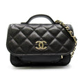 Chanel Affinity Mini Chain Wallet Caviar Leather Shoulder Bag Black