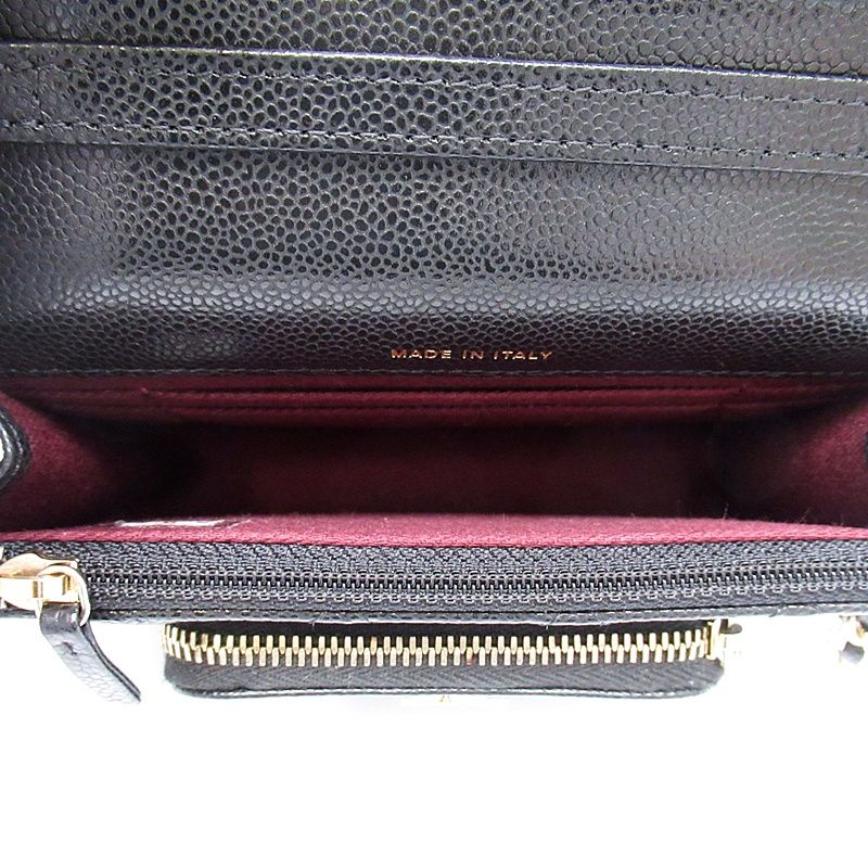 Chanel Affinity Mini Chain Wallet Caviar Leather Shoulder Bag Black — view 6