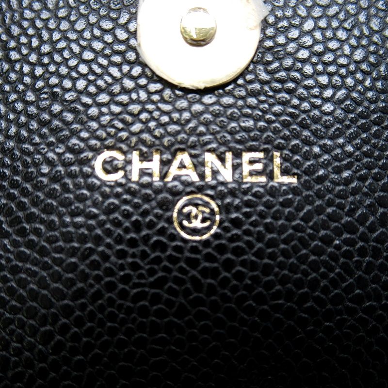 Chanel Affinity Mini Chain Wallet Caviar Leather Shoulder Bag Black — view 7