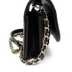Chanel Affinity Mini Chain Wallet Caviar Leather Shoulder Bag Black — view 4