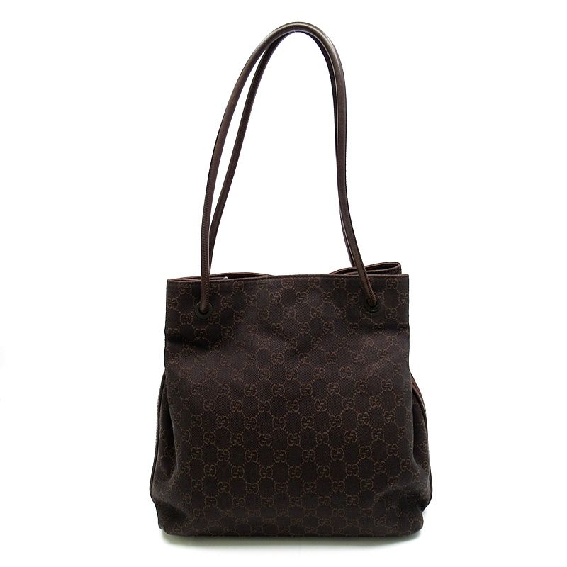 Gucci Tote GG Canvas Leather Brown
