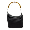 Gucci Bambu Shoulder Bag Nylon Leather Black