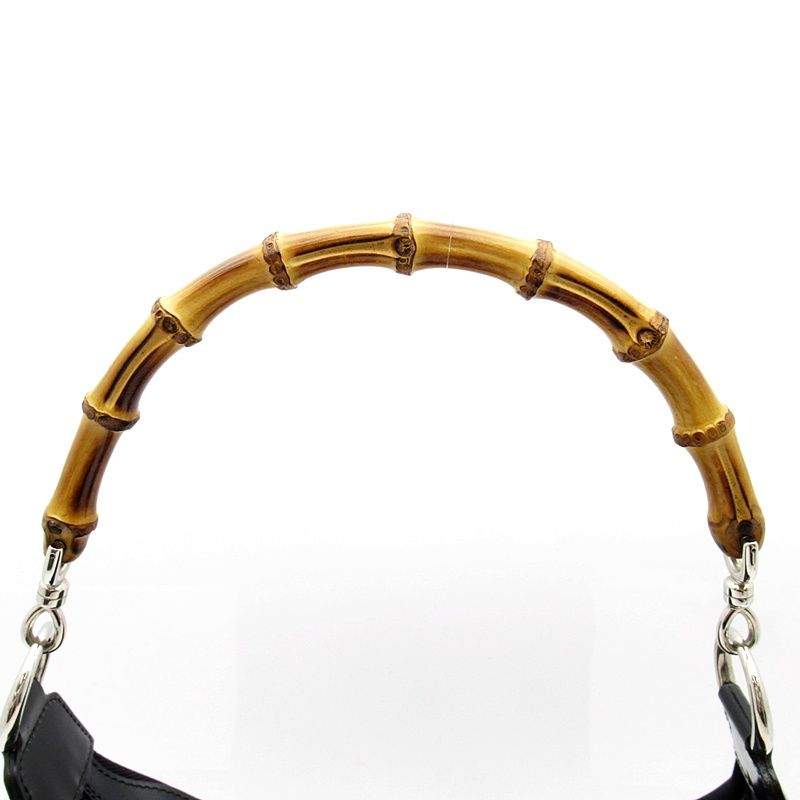Gucci Bambu Shoulder Bag Nylon Leather Black — view 2