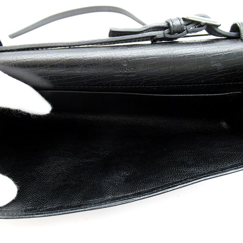 Gucci Bambu Shoulder Bag Leather Black — view 7