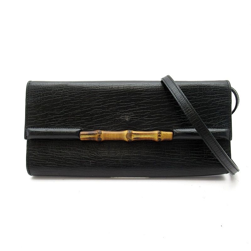 Gucci Bambu Shoulder Bag Leather Black