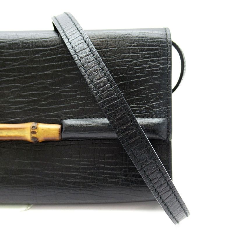Gucci Bambu Shoulder Bag Leather Black — view 2