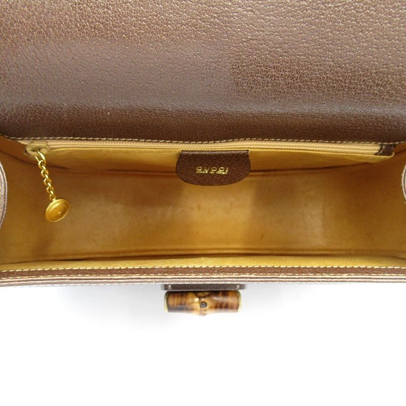 Gucci Bambu Shoulder Bag Leather Brown — view 7