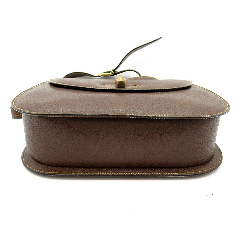 Gucci Bambu Shoulder Bag Leather Brown — view 6