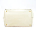 Prada Canapa Tote PM Canvas Handbag Ivory — view 6