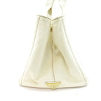 Prada Canapa Tote PM Canvas Handbag Ivory — view 5