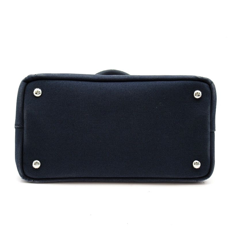 Prada Canapa 2-Way Tote TPM Canvas Navy — view 6