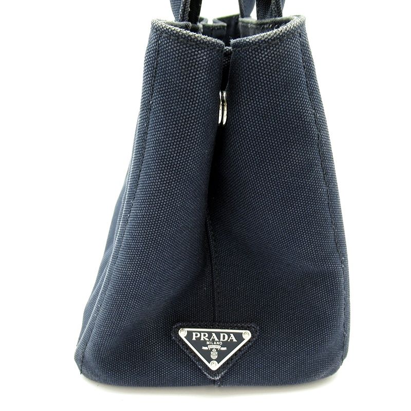 Prada Canapa 2-Way Tote TPM Canvas Navy — view 5