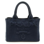 Prada Canapa 2-Way Tote TPM Canvas Navy