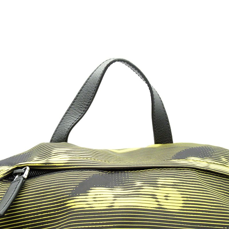 Prada Tessuter Cars Backpack Nylon Nero Giallo — view 2