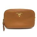 Prada Cosmetic Pouch Leather Camel
