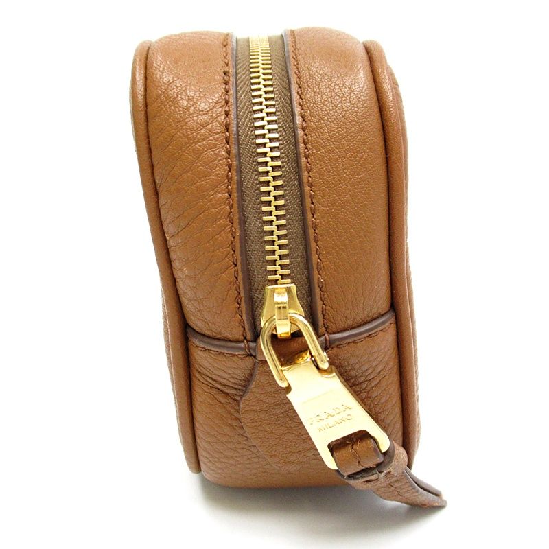 Prada Cosmetic Pouch Leather Camel — view 4