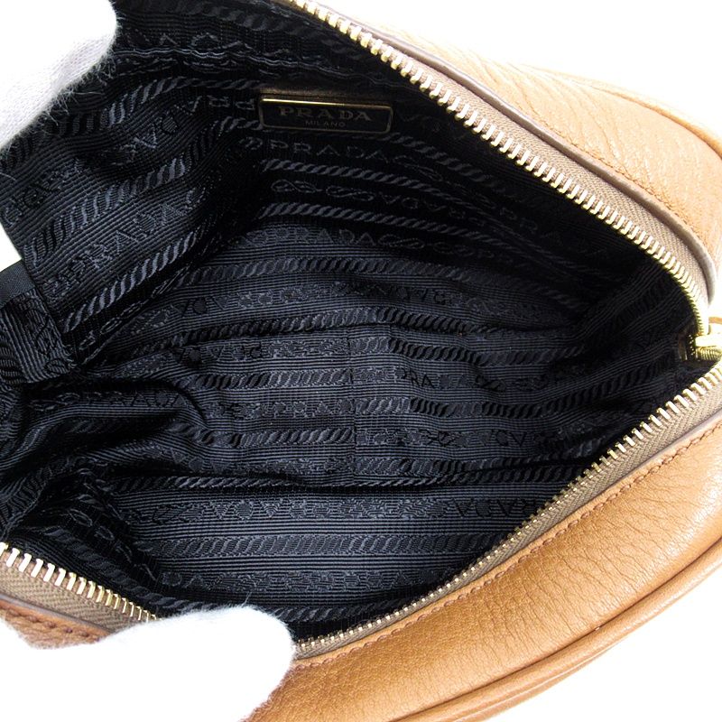 Prada Cosmetic Pouch Leather Camel — view 5