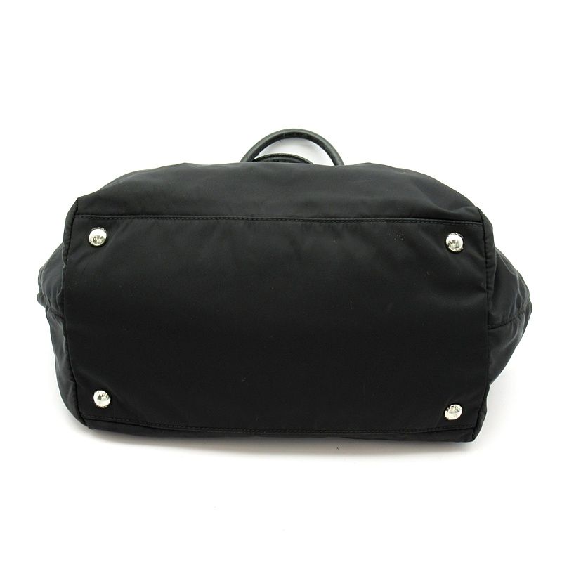 Prada Ribbon Nylon Shoulder Bag Black — view 6