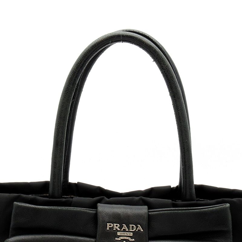 Prada Ribbon Nylon Shoulder Bag Black — view 2