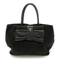Prada Ribbon Nylon Shoulder Bag Black