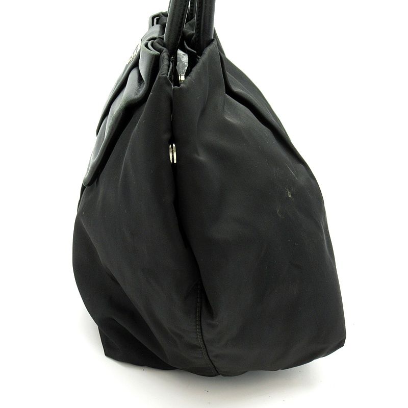 Prada Ribbon Nylon Shoulder Bag Black — view 3