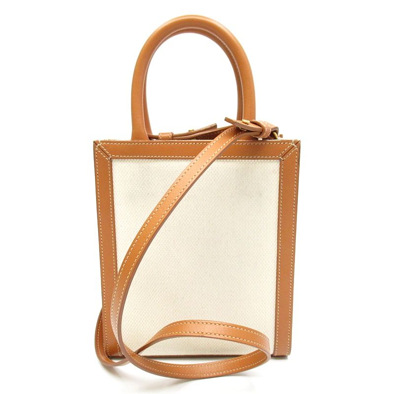 Celine Mini Vertical Cover Canvas Calf Handbag Beige — view 4