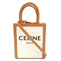 Celine Mini Vertical Cover Canvas Calf Handbag Beige