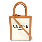 Celine Mini Vertical Cover Canvas Calf Handbag Beige
