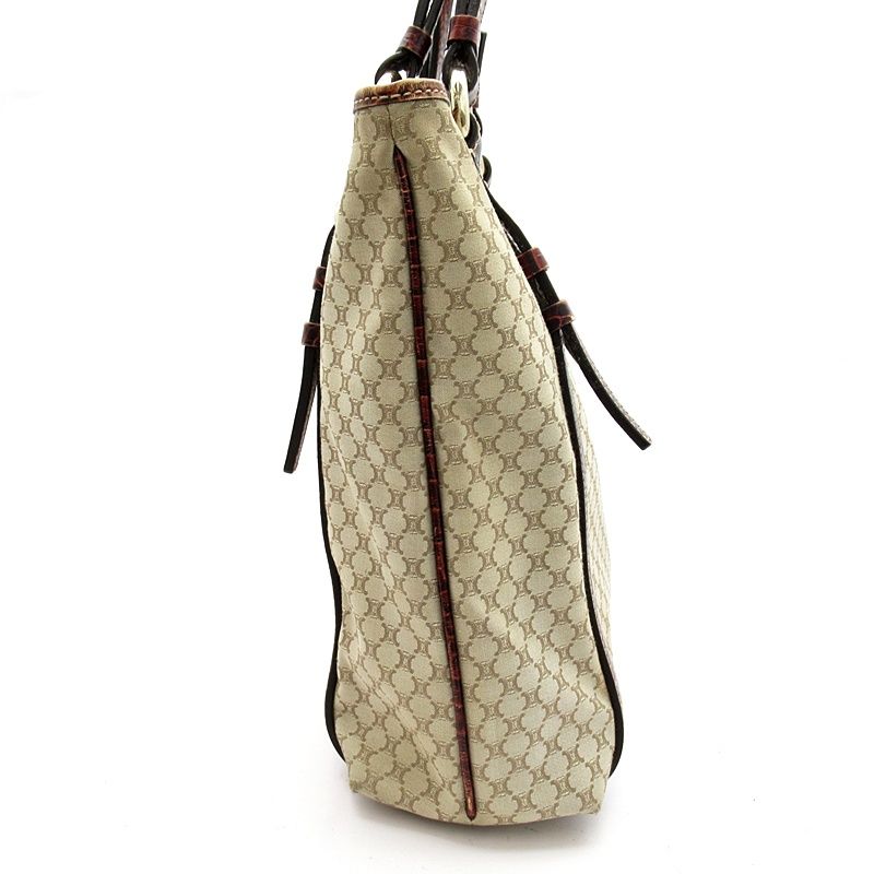 Celine Tote Canvas Leather Beige — view 3