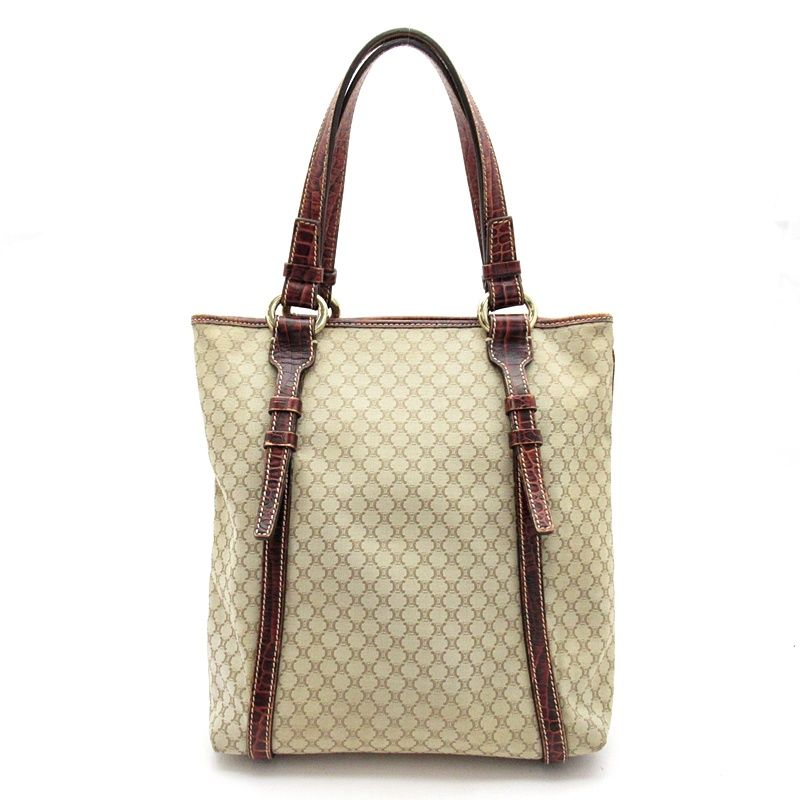 Celine Tote Canvas Leather Beige — view 4