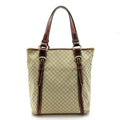 Celine Tote Canvas Leather Beige