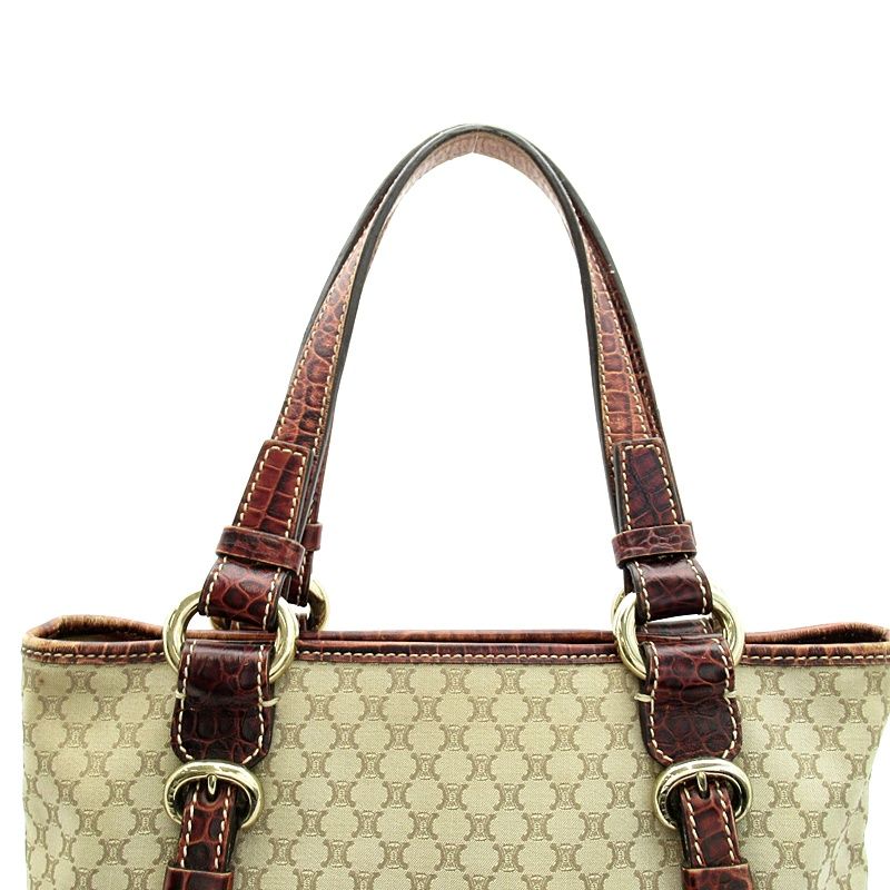 Celine Tote Canvas Leather Beige — view 2