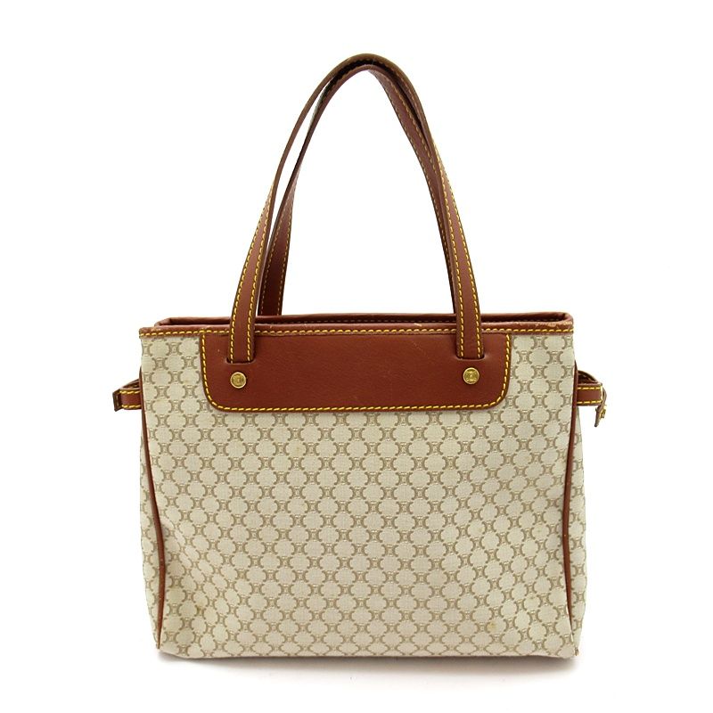 Celine Handbag Canvas Leather Beige — view 4