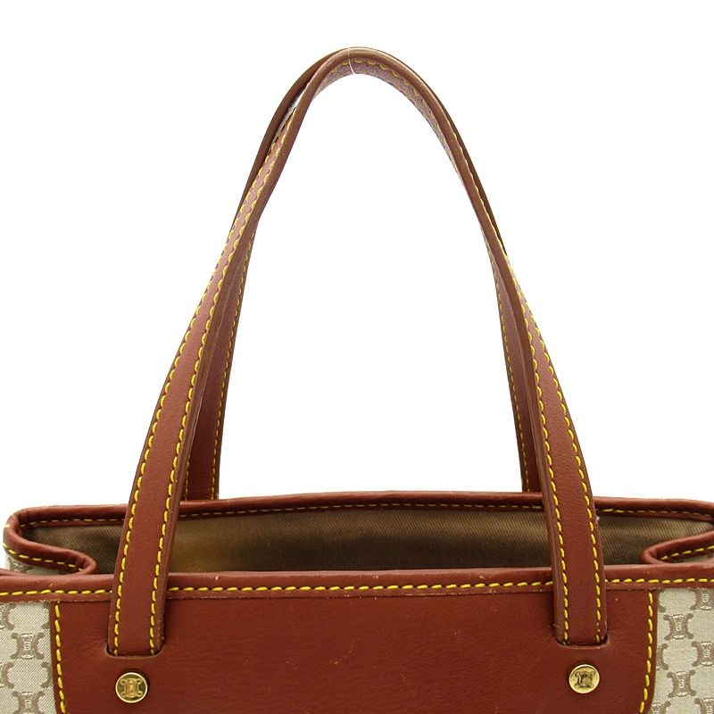 Celine Handbag Canvas Leather Beige — view 2