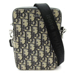 Dior Oblique Messenger Pouch Jacquard Handbag Navy Gray Beauty