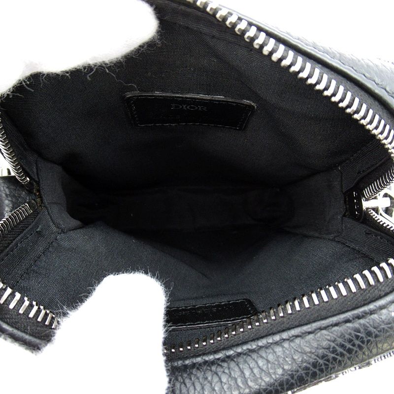 Dior Oblique Messenger Pouch Jacquard Handbag Navy Gray Beauty — view 7