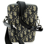 Dior Oblique Messenger Pouch Jacquard Handbag Navy Gray Beauty — view 4