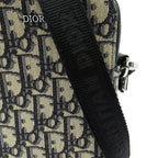 Dior Oblique Messenger Pouch Jacquard Handbag Navy Gray Beauty — view 2