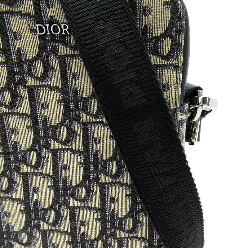 Dior Oblique Messenger Pouch Jacquard Handbag Navy Gray Beauty — view 2